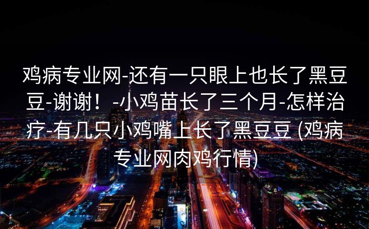 鸡病专业网-还有一只眼上也长了黑豆豆-谢谢！-小鸡苗长了三个月-怎样治疗-有几只小鸡嘴上长了黑豆豆 (鸡病专业网肉鸡行情)