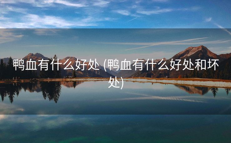 鸭血有什么好处 (鸭血有什么好处和坏处)