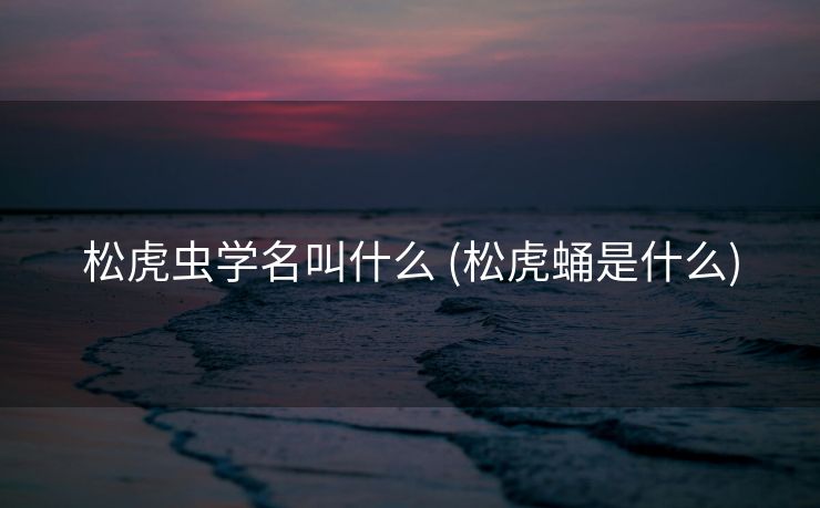 松虎虫学名叫什么 (松虎蛹是什么)