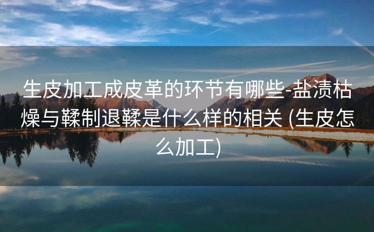 生皮加工成皮革的环节有哪些-盐渍枯燥与鞣制退鞣是什么样的相关 (生皮怎么加工)