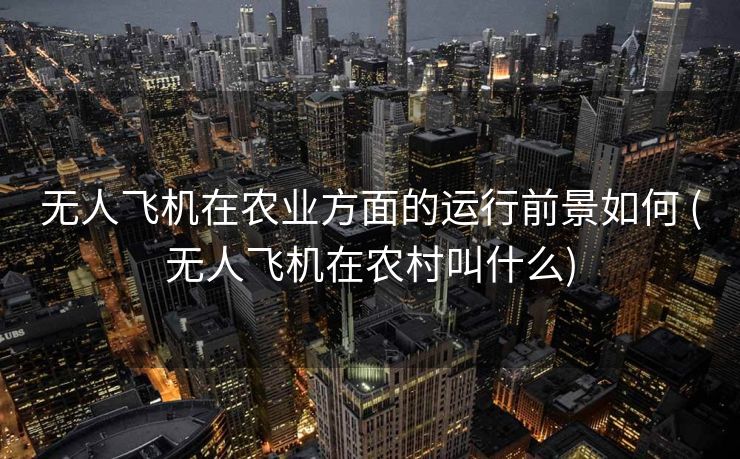 无人飞机在农业方面的运行前景如何 (无人飞机在农村叫什么)