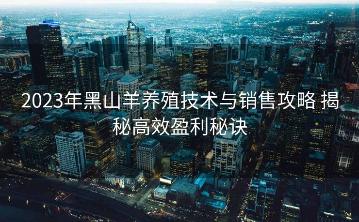 2023年黑山羊养殖技术与销售攻略 揭秘高效盈利秘诀