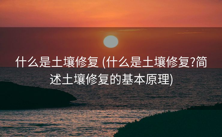 什么是土壤修复 (什么是土壤修复?简述土壤修复的基本原理) 什么是土壤修复 (什么是土壤修复?简述土壤修复的基本原理)