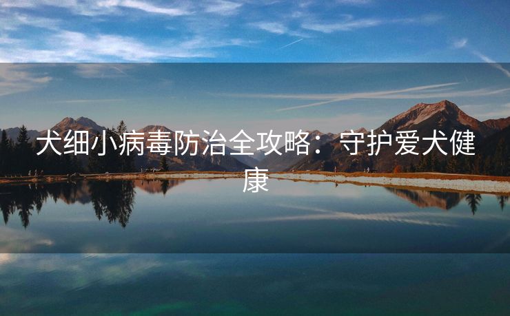 犬细小病毒防治全攻略：守护爱犬健康