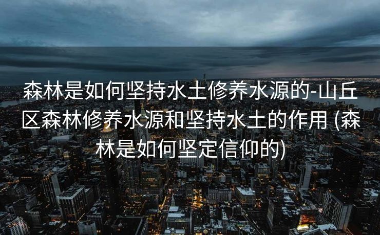 森林是如何坚持水土修养水源的-山丘区森林修养水源和坚持水土的作用 (森林是如何坚定信仰的)