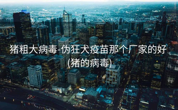 猪粗大病毒-伪狂犬疫苗那个厂家的好 (猪的病毒)