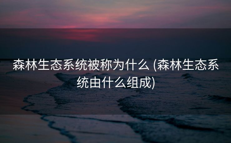 森林生态系统被称为什么 (森林生态系统由什么组成)