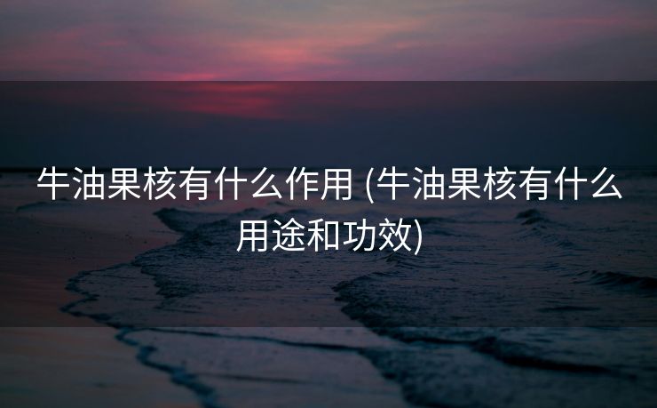 牛油果核有什么作用 (牛油果核有什么用途和功效)