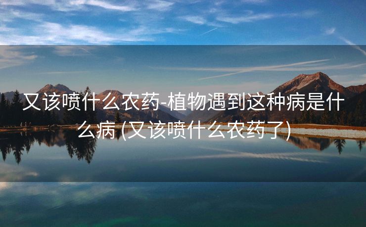 又该喷什么农药-植物遇到这种病是什么病 (又该喷什么农药了)