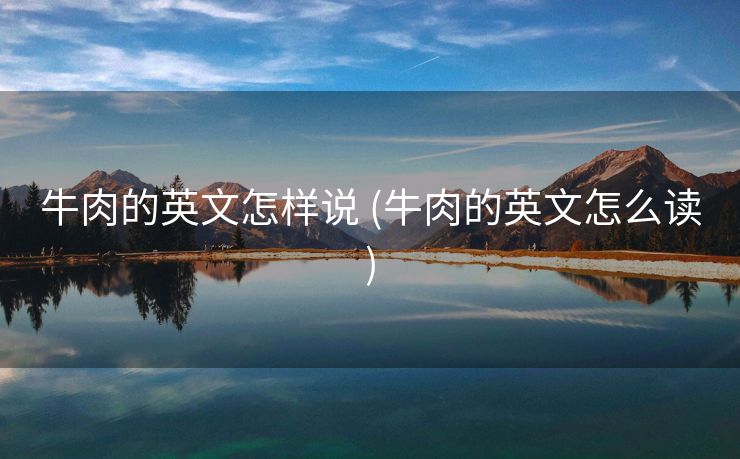 牛肉的英文怎样说 (牛肉的英文怎么读)
