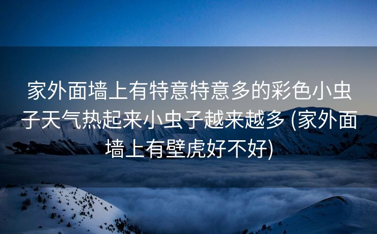 家外面墙上有特意特意多的彩色小虫子天气热起来小虫子越来越多 (家外面墙上有壁虎好不好)