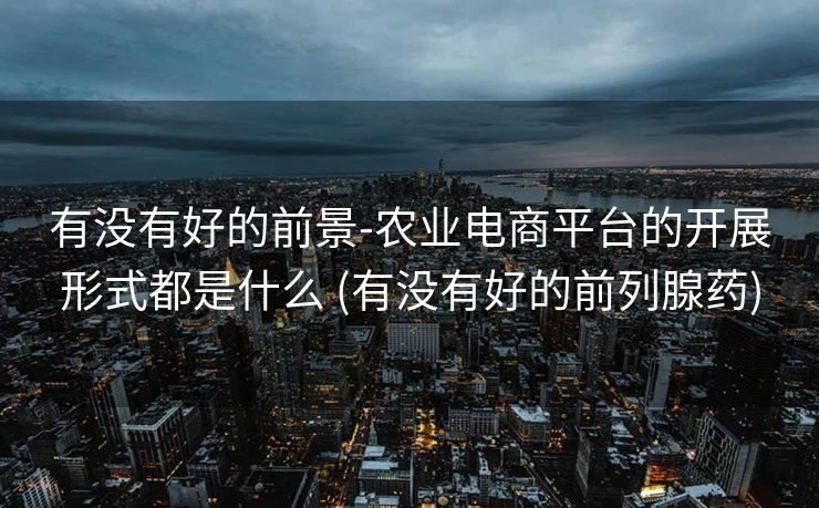 有没有好的前景-农业电商平台的开展形式都是什么 (有没有好的前列腺药)