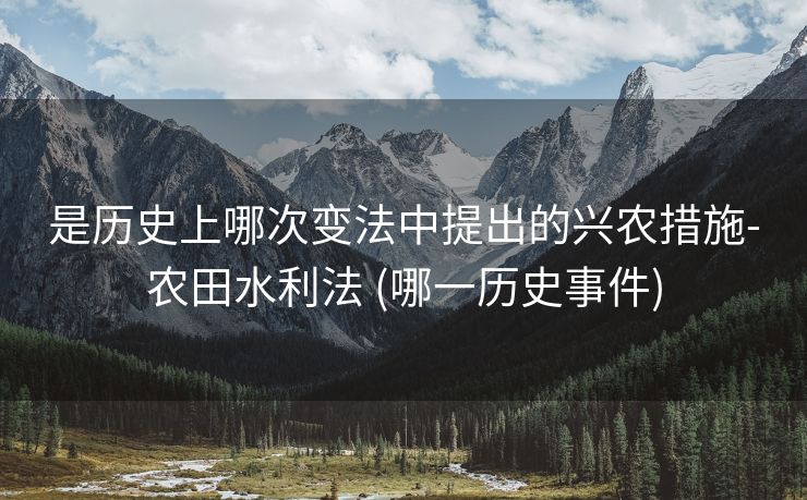 是历史上哪次变法中提出的兴农措施-农田水利法 (哪一历史事件)