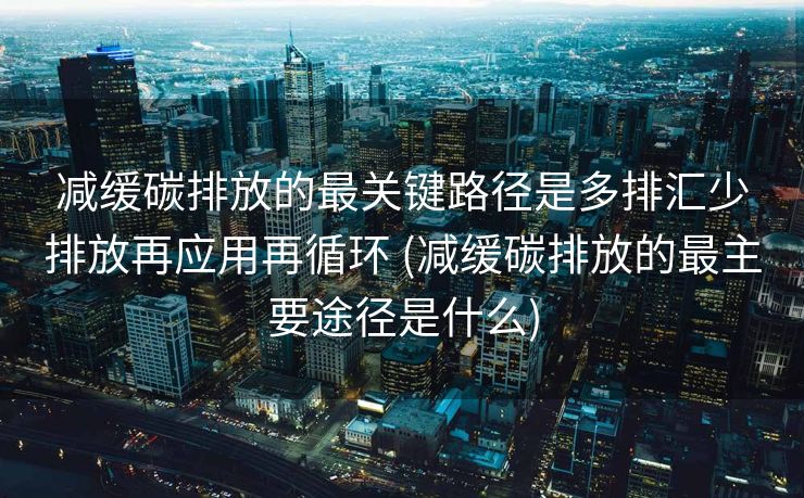 减缓碳排放的最关键路径是多排汇少排放再应用再循环 (减缓碳排放的最主要途径是什么)