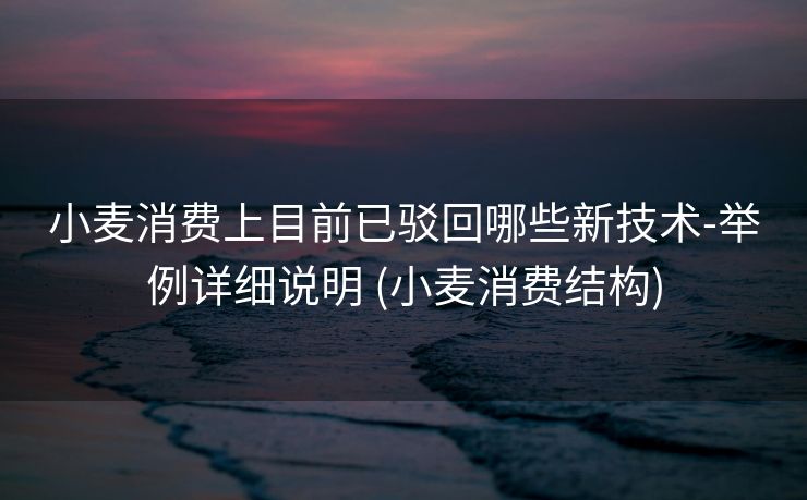 小麦消费上目前已驳回哪些新技术-举例详细说明 (小麦消费结构)