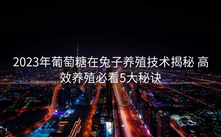 2023年葡萄糖在兔子养殖技术揭秘 高效养殖必看5大秘诀