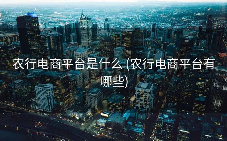 农行电商平台是什么 (农行电商平台有哪些)