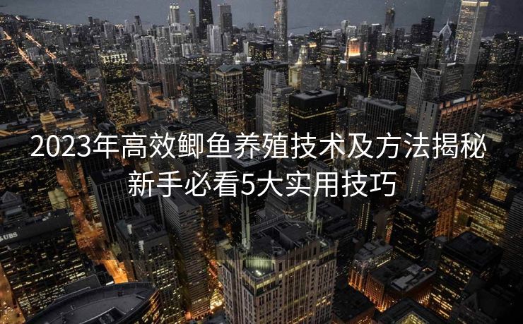 2023年高效鲫鱼养殖技术及方法揭秘 新手必看5大实用技巧