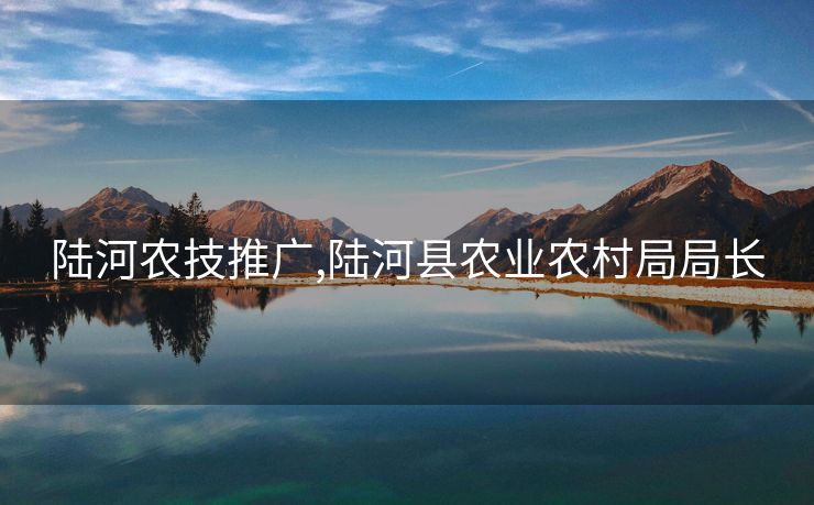 陆河农技推广,陆河县农业农村局局长
