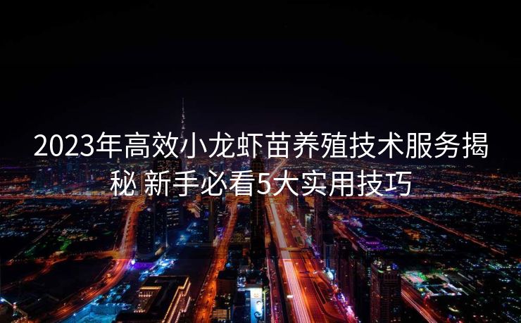 2023年高效小龙虾苗养殖技术服务揭秘 新手必看5大实用技巧