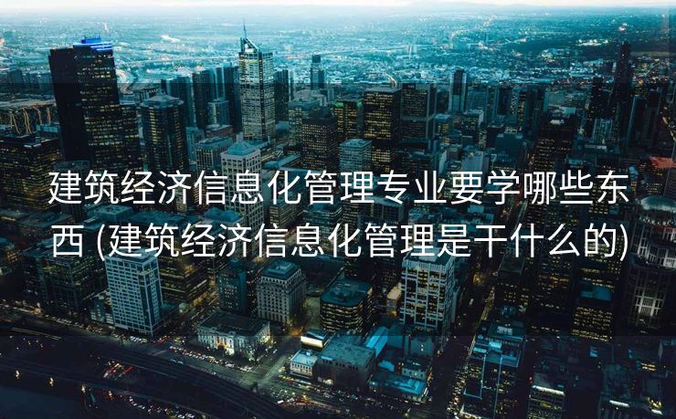 建筑经济信息化管理专业要学哪些东西 (建筑经济信息化管理是干什么的)