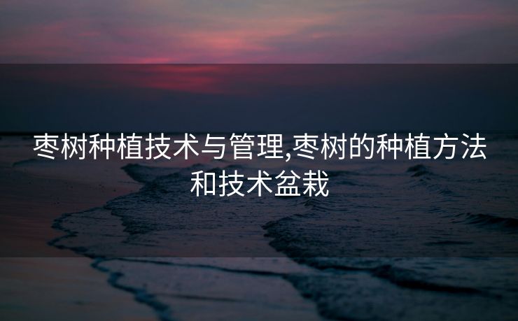 枣树种植技术与管理,枣树的种植方法和技术盆栽