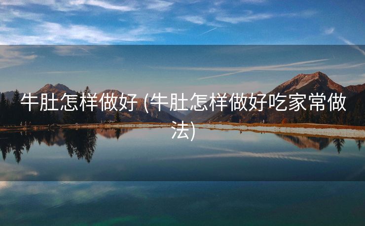 牛肚怎样做好 (牛肚怎样做好吃家常做法)