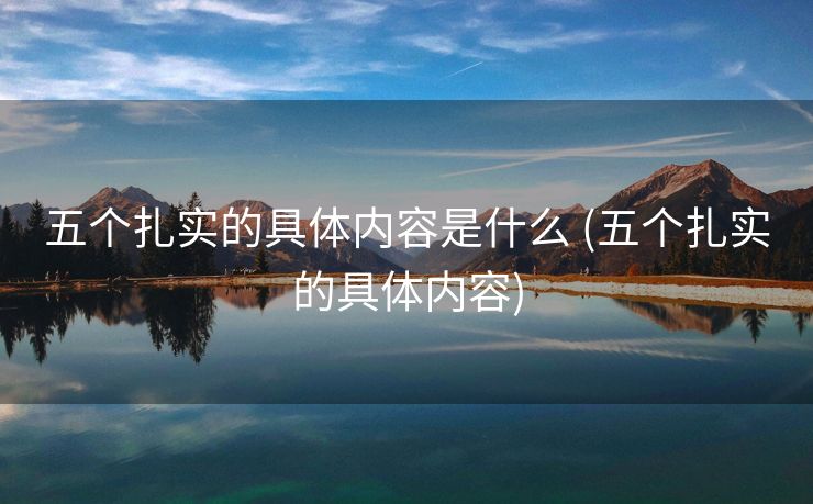 五个扎实的具体内容是什么 (五个扎实的具体内容)