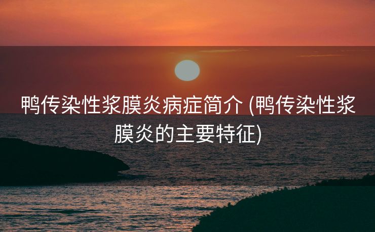 鸭传染性浆膜炎病症简介 (鸭传染性浆膜炎的主要特征)