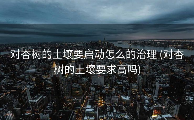 对杏树的土壤要启动怎么的治理 (对杏树的土壤要求高吗)