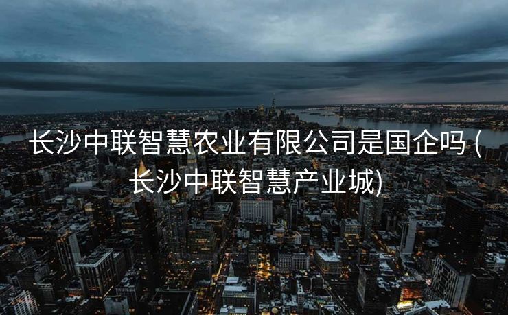 长沙中联智慧农业有限公司是国企吗 (长沙中联智慧产业城)