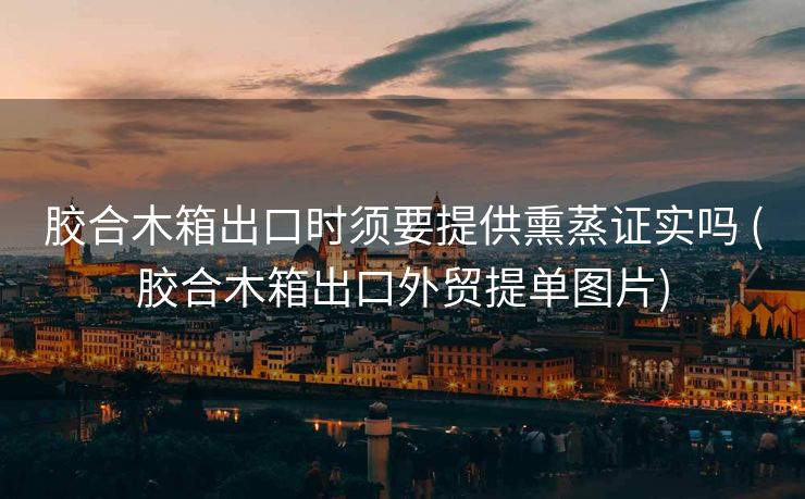 胶合木箱出口时须要提供熏蒸证实吗 (胶合木箱出口外贸提单图片)
