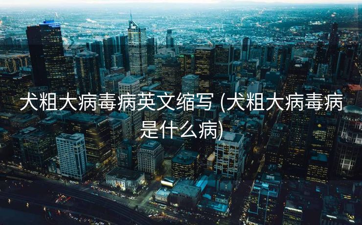 犬粗大病毒病英文缩写 (犬粗大病毒病是什么病)