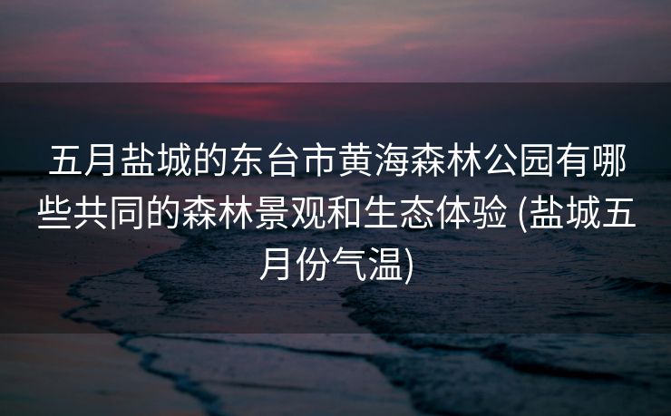 五月盐城的东台市黄海森林公园有哪些共同的森林景观和生态体验 (盐城五月份气温)