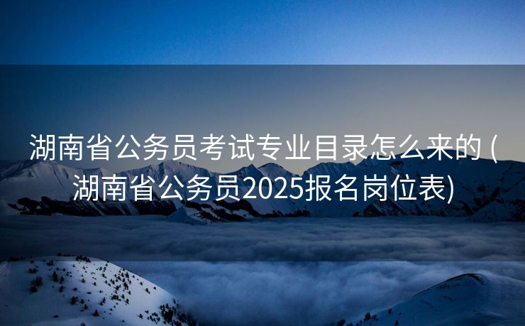湖南省公务员考试专业目录怎么来的 (湖南省公务员2025报名岗位表)