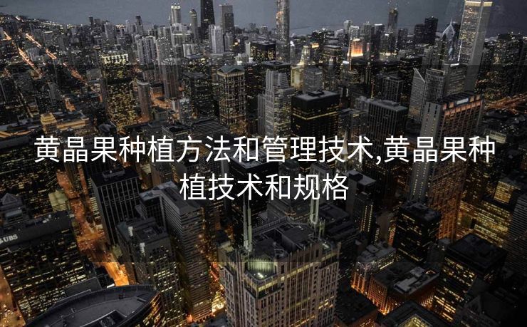 黄晶果种植方法和管理技术,黄晶果种植技术和规格