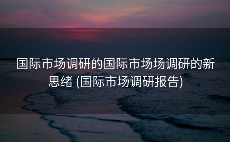 国际市场调研的国际市场场调研的新思绪 (国际市场调研报告)