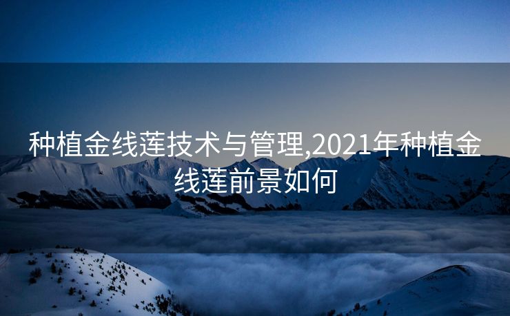 种植金线莲技术与管理,2021年种植金线莲前景如何