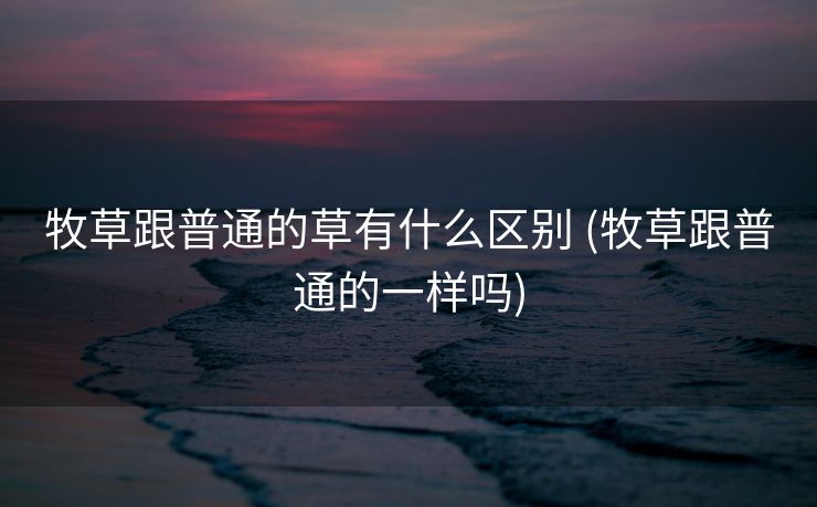 牧草跟普通的草有什么区别 (牧草跟普通的一样吗)