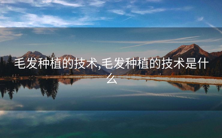 毛发种植的技术,毛发种植的技术是什么