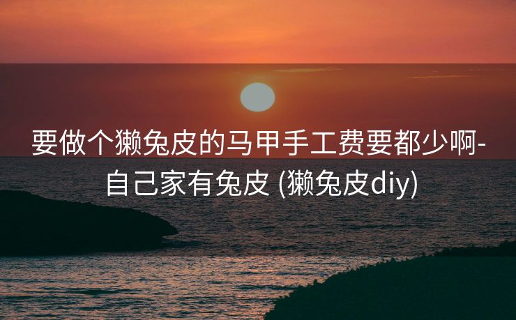 要做个獭兔皮的马甲手工费要都少啊-自己家有兔皮 (獭兔皮diy)